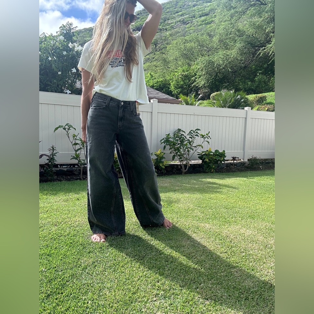 Levi's Black Wide Leg Flare Jeans